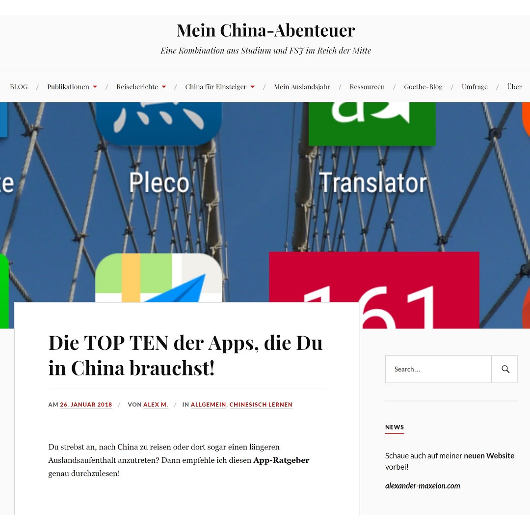 MeinChinaAbenteuer Die TOP TEN der Apps, die Du in China brauchst!