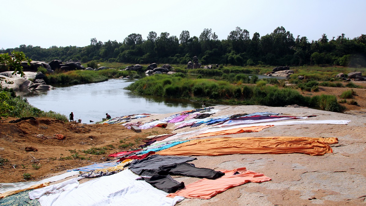 Trocknende Wäsche Indien Bild