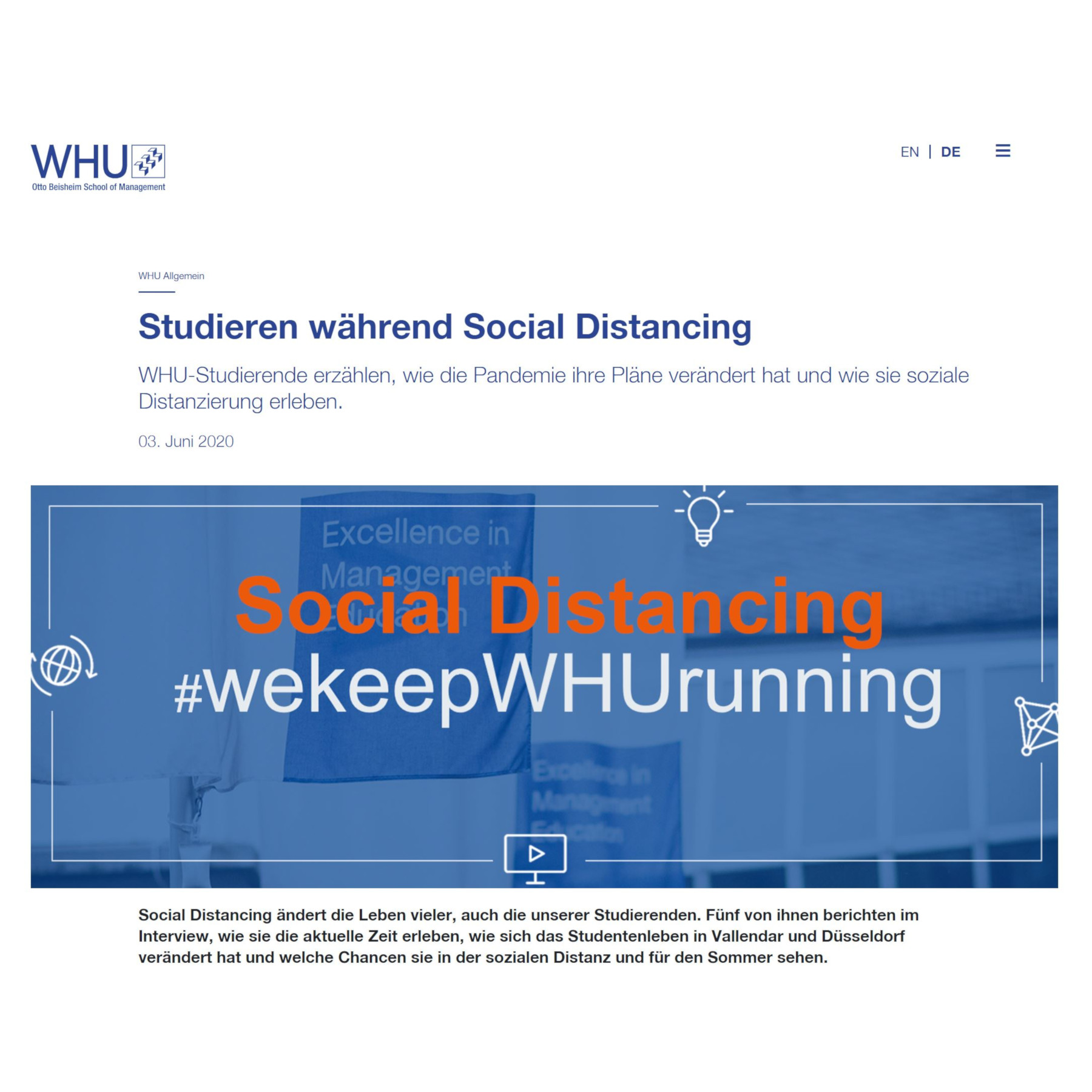 Studieren während Social Distancing